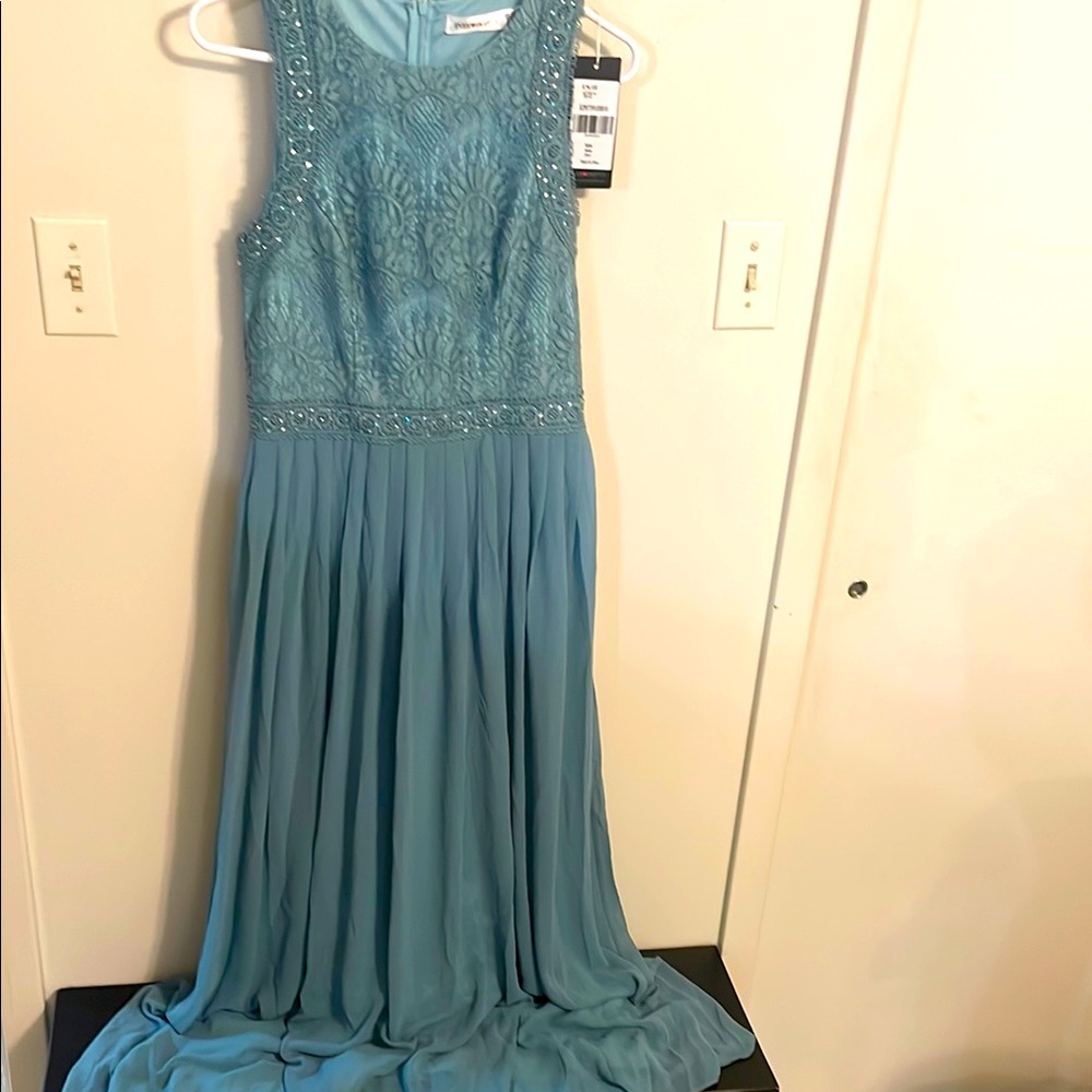 Ever Pretty Blue Pleated Maxi Gown for Prom